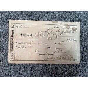 1897 Ancient Order of Pyramids Dues Receipt Booklet Miltonvale KS